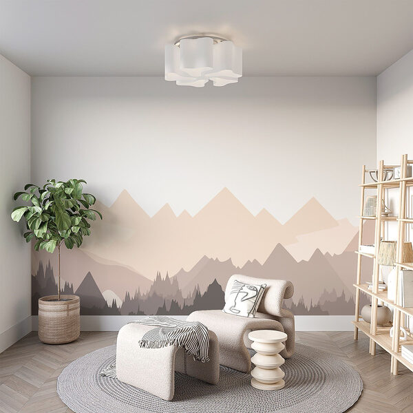 Bergketen met bomen Fotobehang Bergketen met bomen