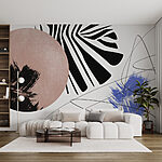 Fotobehang Abstracte vormen in levendige harmonie.