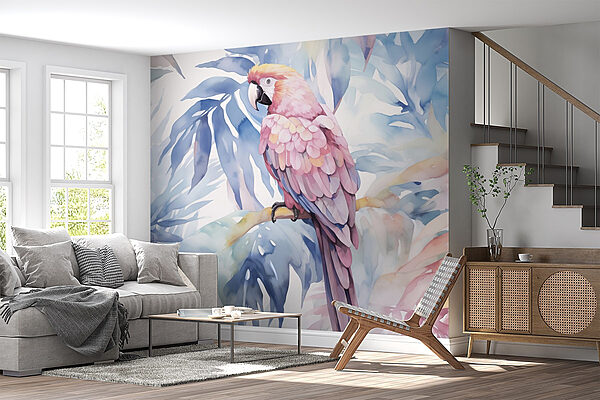 Kleurrijke vogel op een tak Fotobehang Kleurrijke vogel op een tak