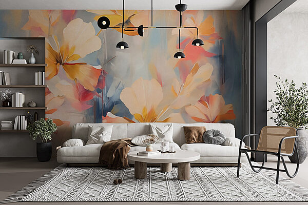 Schilderen van bloemen Fotobehang Schilderen van bloemen