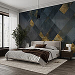 Fotobehang Abstract geometrisch patroon in donkere tinten