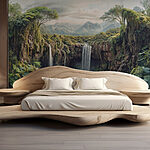 Fotobehang Waterval in een bos