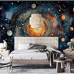 Fotobehang Schilderen van planeten in de ruimte
