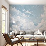 Fotobehang Blauwe lucht met wolken