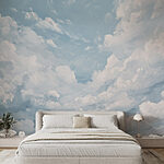 Fotobehang Blauwe lucht met wolken