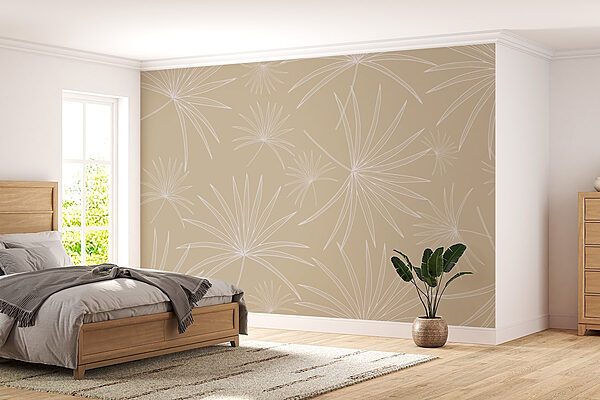 Patroon van witte bloemen Fotobehang Patroon van witte bloemen