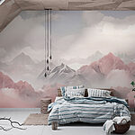 Fotobehang Bergketen met wolken