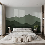Fotobehang Bergketen met groene heuvels