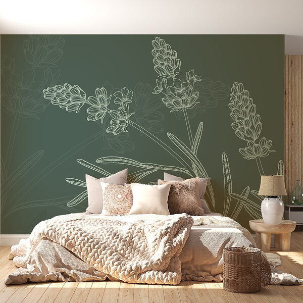 Tekening van een plant Fotobehang Tekening van een plant