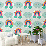 Fotobehang Patroon van wolken en regenbogen