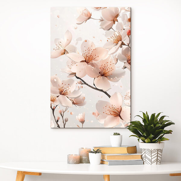 Delicate bloesems in zachte tinten Canvas Schilderijen Delicate bloesems in zachte tinten