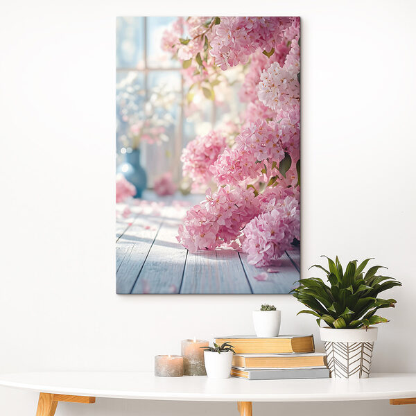 Tros roze bloemen Canvas Schilderijen Tros roze bloemen