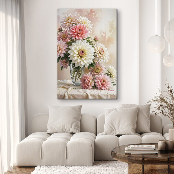 Vaas met bloemen Canvas Schilderijen Vaas met bloemen