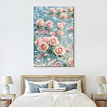 Canvas Schilderijen Roze bloemen drijvend in water