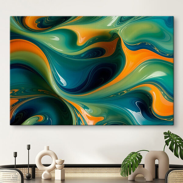 Kleurrijke wervelingen van verf Canvas Schilderijen Kleurrijke wervelingen van verf