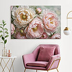 Canvas Schilderijen Delicate bloemen in zachte pasteltinten