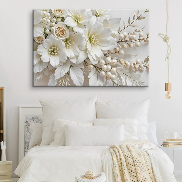 Elegant bloemstuk in zachte tinten Canvas Schilderijen Elegant bloemstuk in zachte tinten