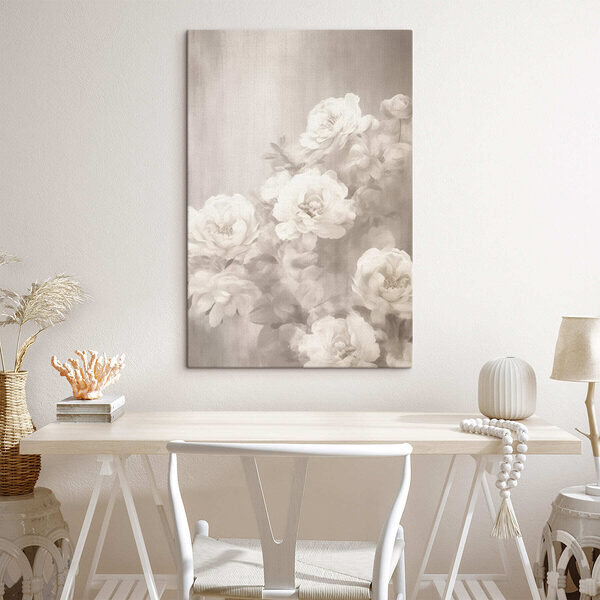 Groep witte bloemen Canvas Schilderijen Groep witte bloemen