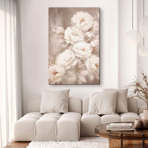 Delicate bloemen in zachte tinten Canvas Schilderijen Delicate bloemen in zachte tinten