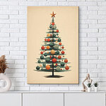 Canvas Schilderijen Kerstboom met ornamenten
