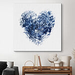 Canvas Schilderijen Blauw hart met witte achtergrond