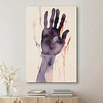 Canvas Schilderijen Hand met verfspetters