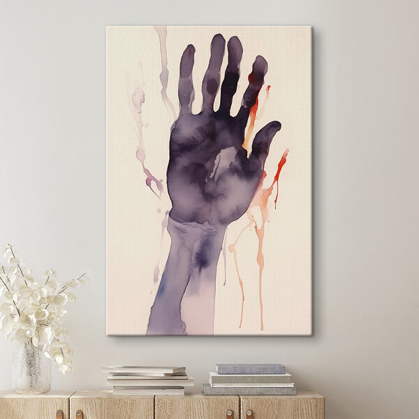 Hand met verfspetters Canvas Schilderijen Hand met verfspetters