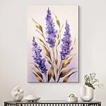 Canvas Schilderijen Lavendelbloemen met elegante accenten