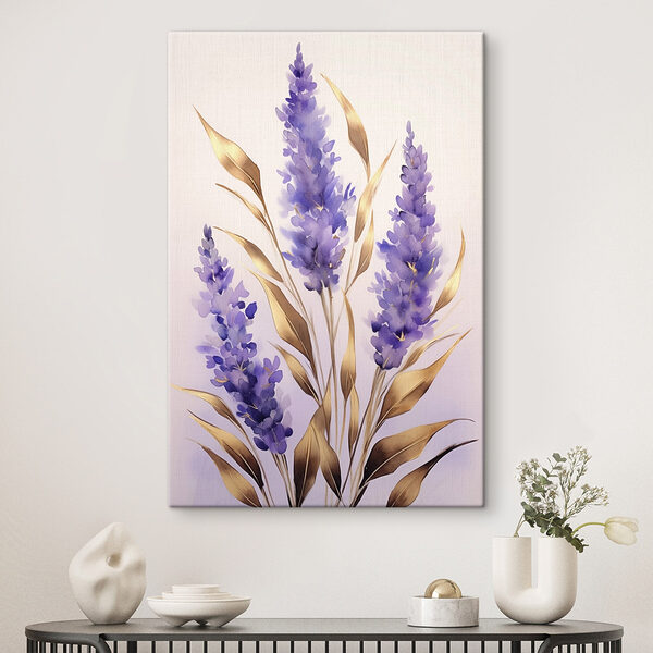 Lavendelbloemen met elegante accenten Canvas Schilderijen Lavendelbloemen met elegante accenten