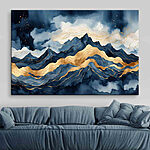 Canvas Schilderijen Majestueuze bergen in serene tinten