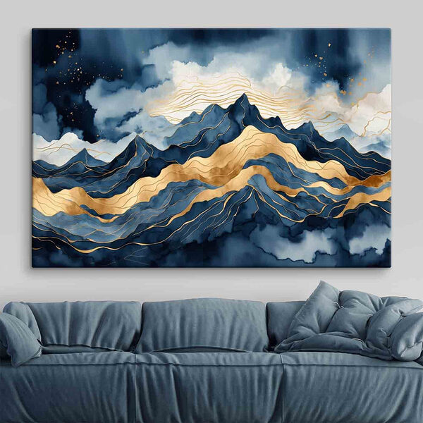 Majestueuze bergen in serene tinten Canvas Schilderijen Majestueuze bergen in serene tinten