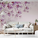 Fotobehang Delicate orchideeën in zachte tinten