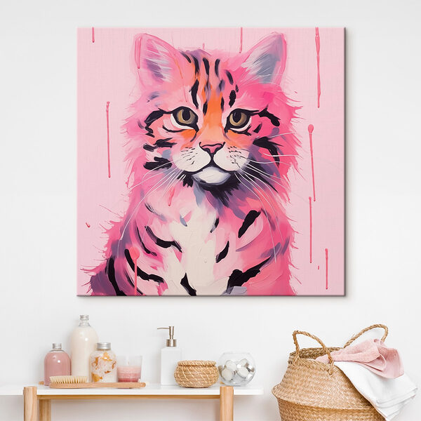Schilderij van een kat Canvas Schilderijen Schilderij van een kat
