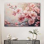 Canvas Schilderijen Schilderij van roze bloemen