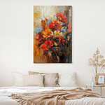 Canvas Schilderijen Schilderij van bloemen op een doek