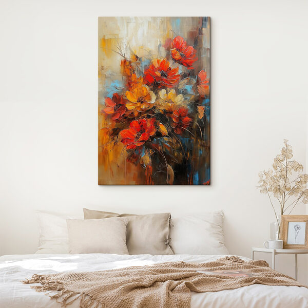 Schilderij van bloemen op een doek Canvas Schilderijen Schilderij van bloemen op een doek