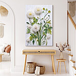 Canvas Schilderijen Papieren bloemen en bladeren