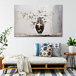Canvas Schilderijen Schilderij van bloemen in een vaas