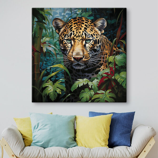 Luipaard in de jungle Canvas Schilderijen Luipaard in de jungle