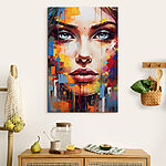 Canvas Schilderijen Schilderij van een vrouw’s gezicht