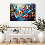 Canvas Schilderijen Schilderij van vliegende vlinders