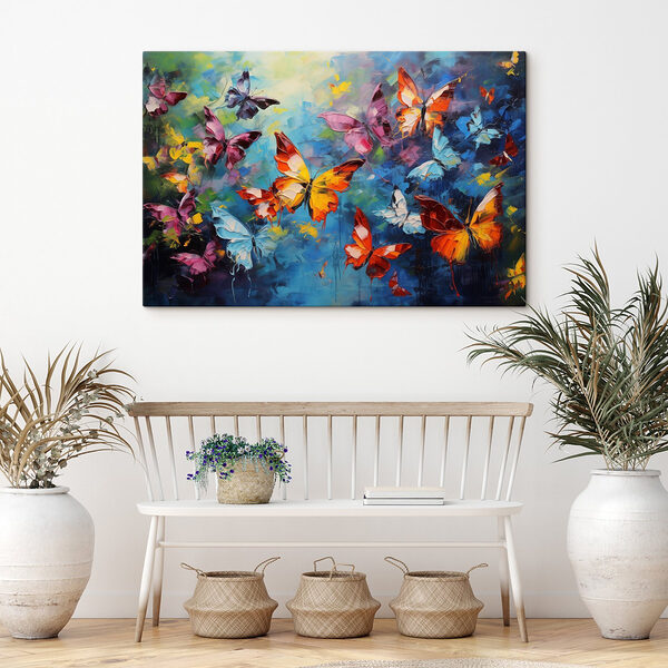 Schilderij van vliegende vlinders Canvas Schilderijen Schilderij van vliegende vlinders