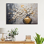 Canvas Schilderijen Schilderij van bloemen in een vaas