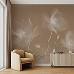Fotobehang Delicate bloemen op zachte achtergrond