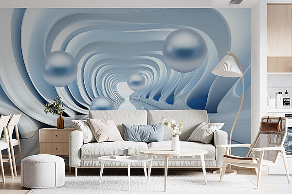 Golven van vloeiend, vloeiend ontwerp Fotobehang Golven van vloeiend, vloeiend ontwerp