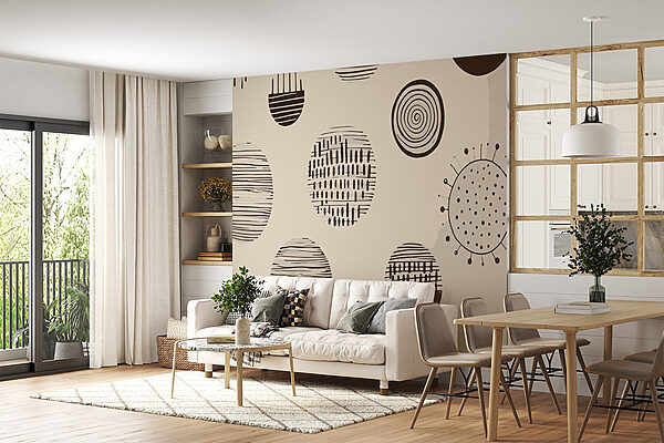 Patroon van cirkels en lijnen Fotobehang Patroon van cirkels en lijnen