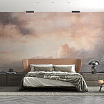 Fotobehang Landschap met water en wolken