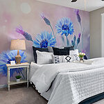 Fotobehang Groep blauwe bloemen
