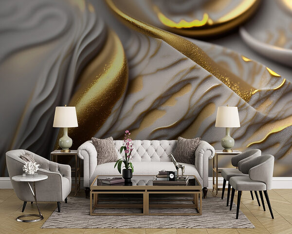 Vloeiende texturen in elegant ontwerp Fotobehang Vloeiende texturen in elegant ontwerp