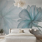 Fotobehang Paar transparante bloemen